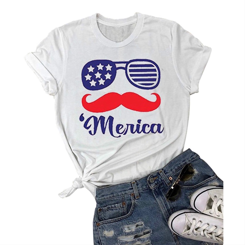 White ‘Merica Tee Shirt | Slim Fit